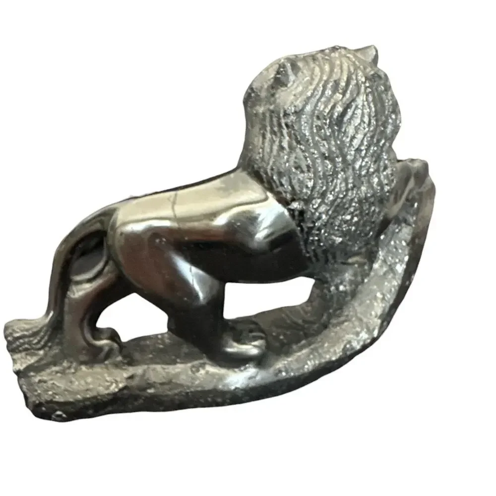 Rare Vintage Hand Carved Anthracite Coal Vietnamese Lion Figurine